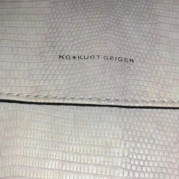 KG KURT GEIGER-Mauve/Gray Embossed Snake Skin Travel Pouch/Clutch-Excellent - Picture 2 of 4